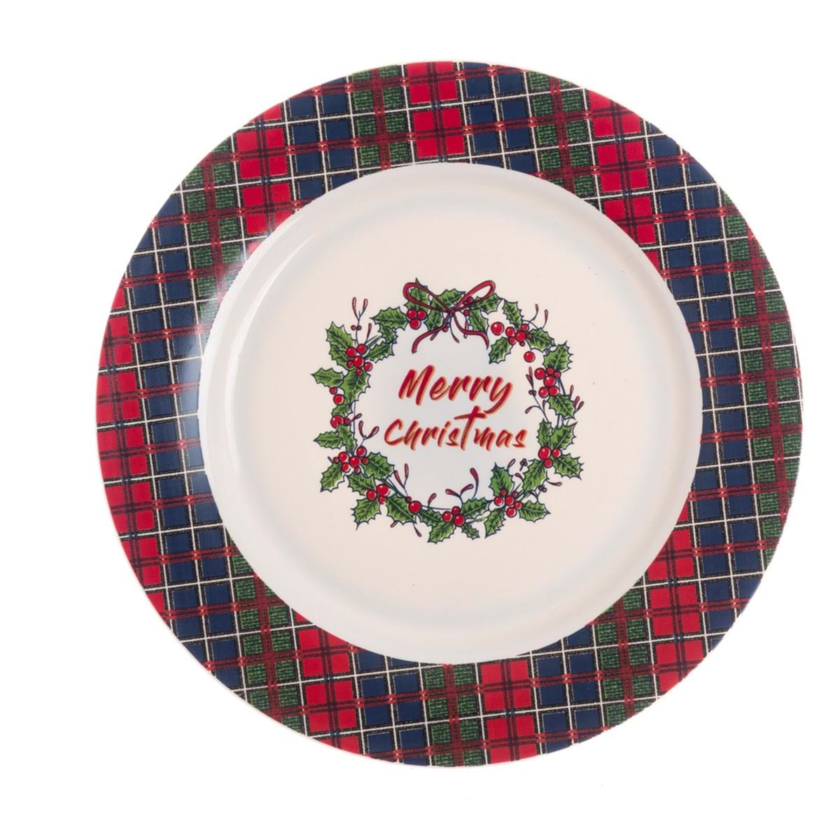 Piatto frutta in porcellana natalizio Oh Holy Night - 19x19 cm - Blanc Mariclo